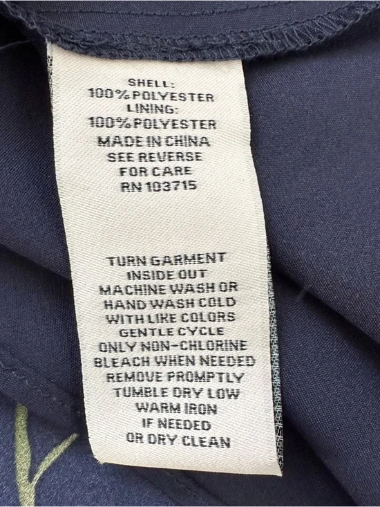 (NWT) NANETTE LEPORE Navy Floral Print Pintuck Dress - Picture 11 of 16